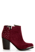 MTNG Fullu Aquila Burgundy Studded Ankle Boots