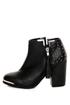 MTNG Fullu Black Studded Ankle Boots