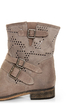 MTNG Hydra Wax Grey Suede Perforated Ankle Boots