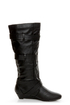 Madden Girl Ilstrate Black Belted Sliver Wedge Boots