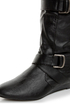 Madden Girl Ilstrate Black Belted Sliver Wedge Boots