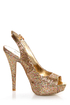 Madden Girl Jassperr Gold Multi Glitter Peep Toe Party Pumps