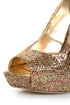Madden Girl Jassperr Gold Multi Glitter Peep Toe Party Pumps
