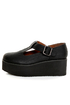 MTNG Petra Paris Black T-Strap Mary Jane Platforms