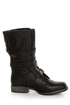 Madden Girl Raszcal Black Slouchy Belted Combat Boots