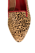 Mia Bardot Leopard Print Pony Fur Pointed Smoking Slipper Flats