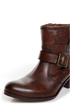 Mia Roam Cognac Brown Leather Motorcycle Ankle Boots