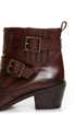 Mia Roam Cognac Brown Leather Motorcycle Ankle Boots