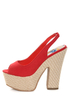 Machi Anita Red Slingback Platform Heels