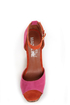 Madeline Girl Teddy Fuchsia & Leopard Print Color Block Heels