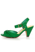 Mona Mia Amparito Green Ruched Peep Toe Kitten Heels