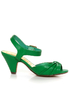 Mona Mia Amparito Green Ruched Peep Toe Kitten Heels