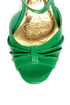 Mona Mia Amparito Green Ruched Peep Toe Kitten Heels