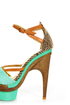 Mona Mia Mayo Mint Tribal Patterned Sculpted Platform Heels
