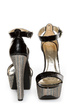 Mona Mia Salud Black Patent Glitter Stripe Platform Heels