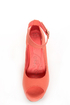 Mona Mia Yurian Coral Textured Peep Toe Platform Wedges