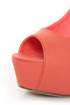 Mona Mia Yurian Coral Textured Peep Toe Platform Wedges