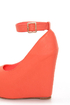 Mona Mia Yurian Coral Textured Peep Toe Platform Wedges