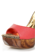 Mona Mia Trinidad Coral, Black & Tan Woven Platform Heels