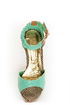 Mona Mia Trinidad Mint, Black & Tan Woven Platform Heels