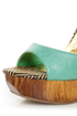 Mona Mia Trinidad Mint, Black & Tan Woven Platform Heels