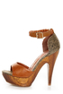 Mona Mia Trinidad Tan Woven Platform Heels