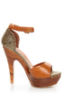 Mona Mia Trinidad Tan Woven Platform Heels