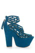 Michael Antonio Studio Gallista Blue Velvet Cutout Platforms