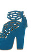 Michael Antonio Studio Gallista Blue Velvet Cutout Platforms