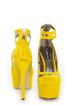 Michael Antonio Studio Lavonne Yellow Velvet Cutout Pumps