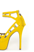 Michael Antonio Studio Lavonne Yellow Velvet Cutout Pumps