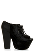 Michael Antonio Studio Medford Black Pony Fur Lace-Up Platforms