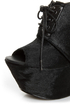 Michael Antonio Studio Medford Black Pony Fur Lace-Up Platforms