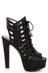 Michael Antonio Tiber Black Cutout Lace-Up Platform Booties
