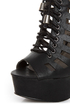 Michael Antonio Tiber Black Cutout Lace-Up Platform Booties