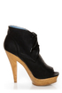 Maker's Flavia 30 Black Lace-Up Peep Toe Booties