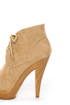 Maker's Flavia 30 Camel Lace-Up Peep Toe Booties