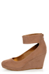 Mixx Agnes Sand Suede Anklewrap Wedges