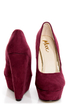 Mixx Pinky Burgundy Microfiber Platform Wedges