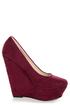 Mixx Pinky Burgundy Microfiber Platform Wedges