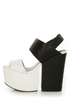 Amazee Black and White Platform Wedge-Meets-Heels
