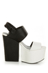Amazee Black and White Platform Wedge-Meets-Heels
