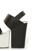 Amazee Black and White Platform Wedge-Meets-Heels
