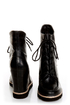 Matiko Cooper Black Leather Lace-Up Wedge Sneakers