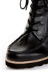Matiko Cooper Black Leather Lace-Up Wedge Sneakers