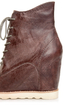 Matiko Cooper Brown Leather Lace-Up Wedge Sneakers