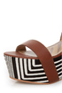 Matiko Lyon Brown with Black and White Print Flatform Sandals