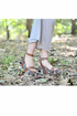 Matiko Lyon Brown with Black and White Print Flatform Sandals
