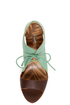 Matiko Paris Light Blue & Brown Lace-Up Cutout Wedges