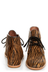 Matiko Sharon Zebra Pony Fur Lace-Up Wedge Sneakers